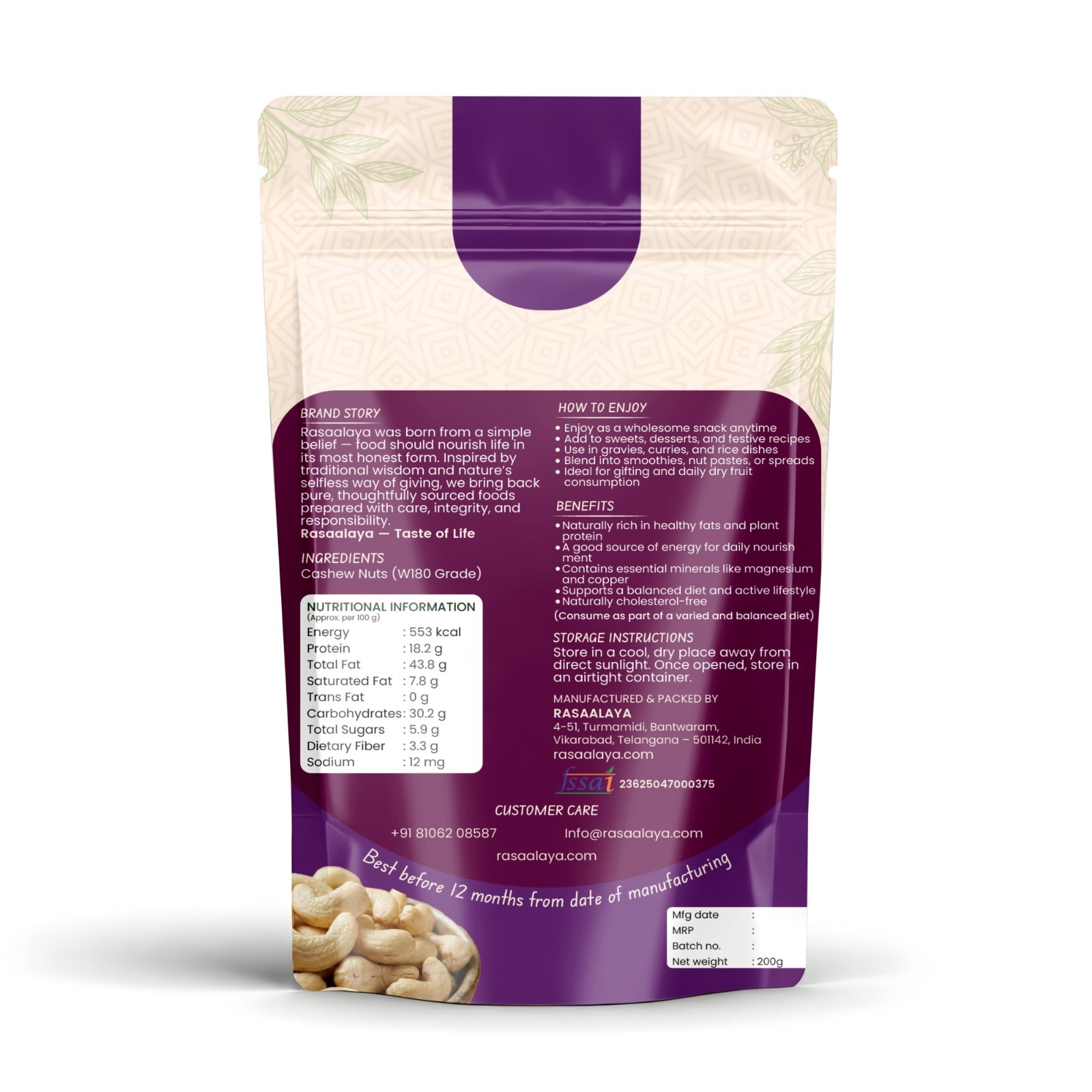 Cashew nuts RASAALAYA